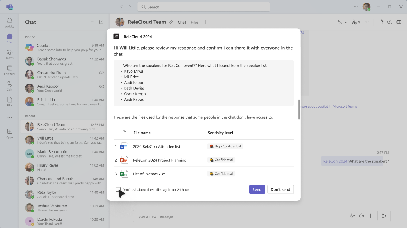 Screenshot showing confirmation dialog for asker to check if the response is safe to be posted.