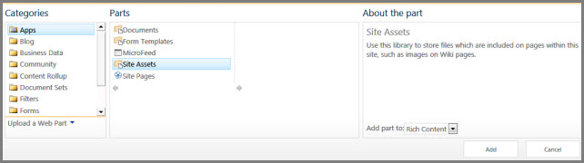 Web part categories