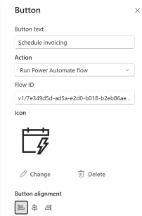 Edit properties to configure a Power Automate flow to run.