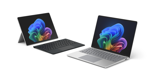 Angled views of Surface Pro facing left and Surface Laptop facing right.