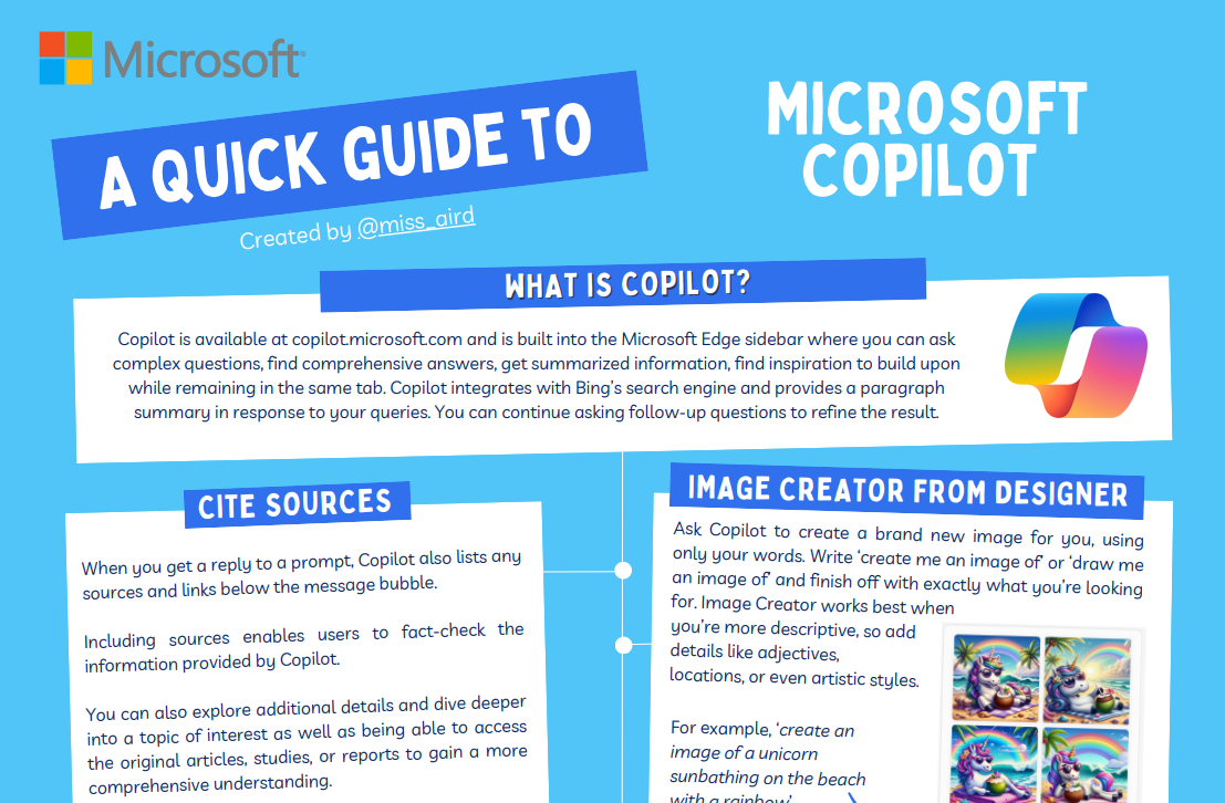 Screenshot of copilot guide.