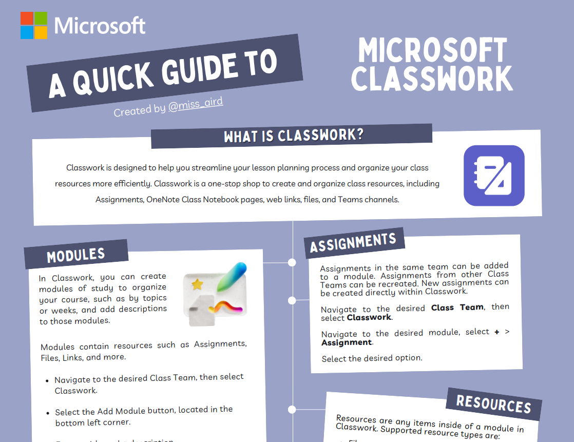 Screenshot of classwork