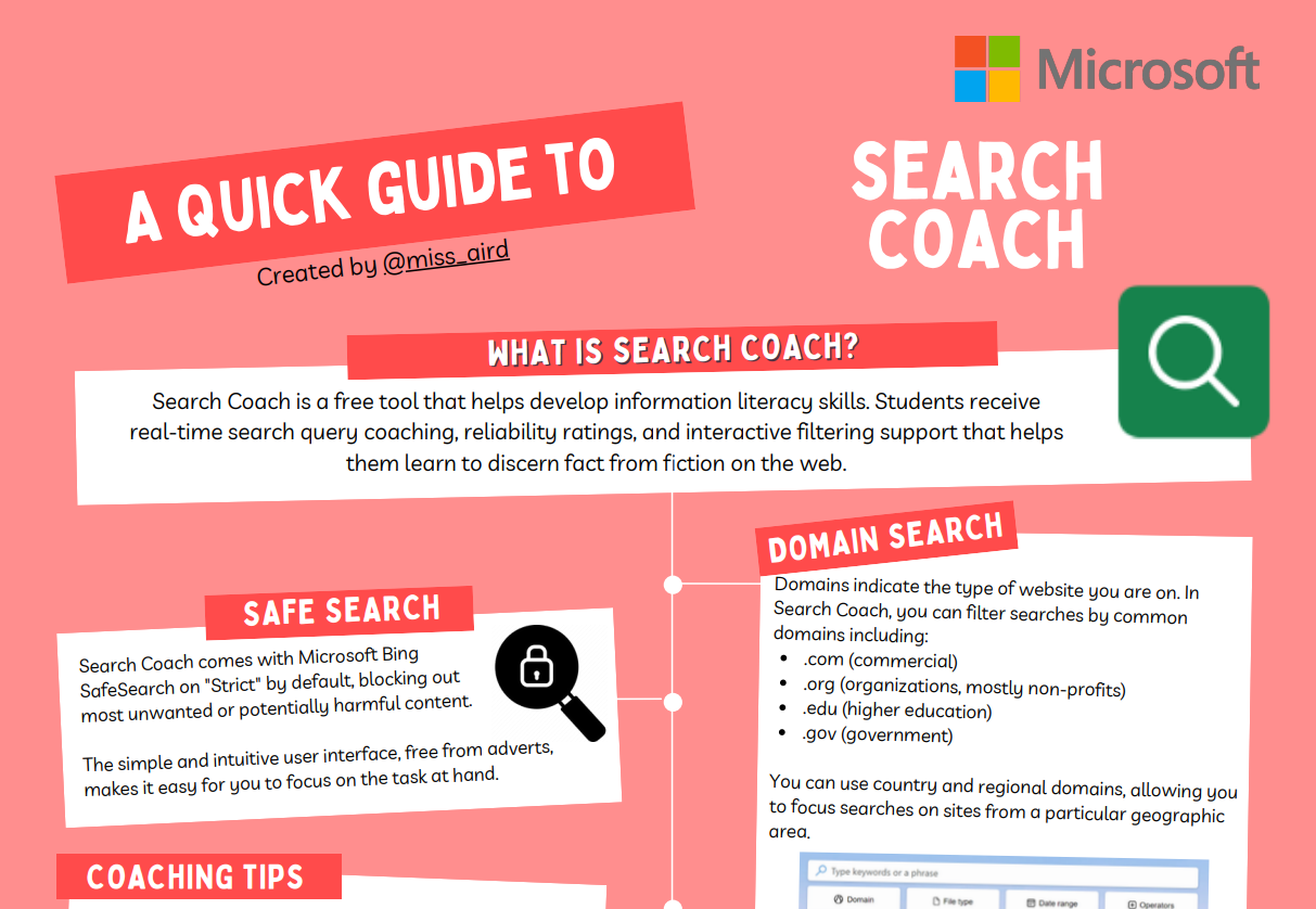 Screenshot of search coach.