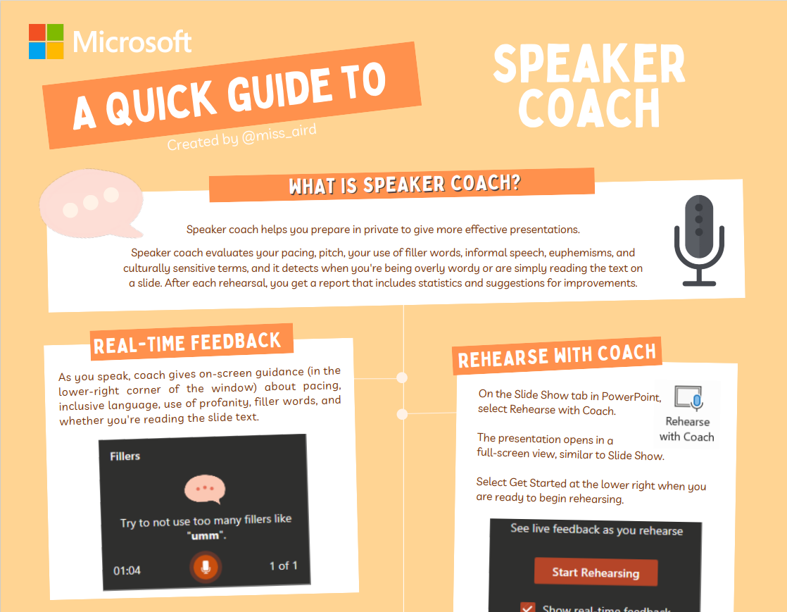 Screenshot of speaker coach.