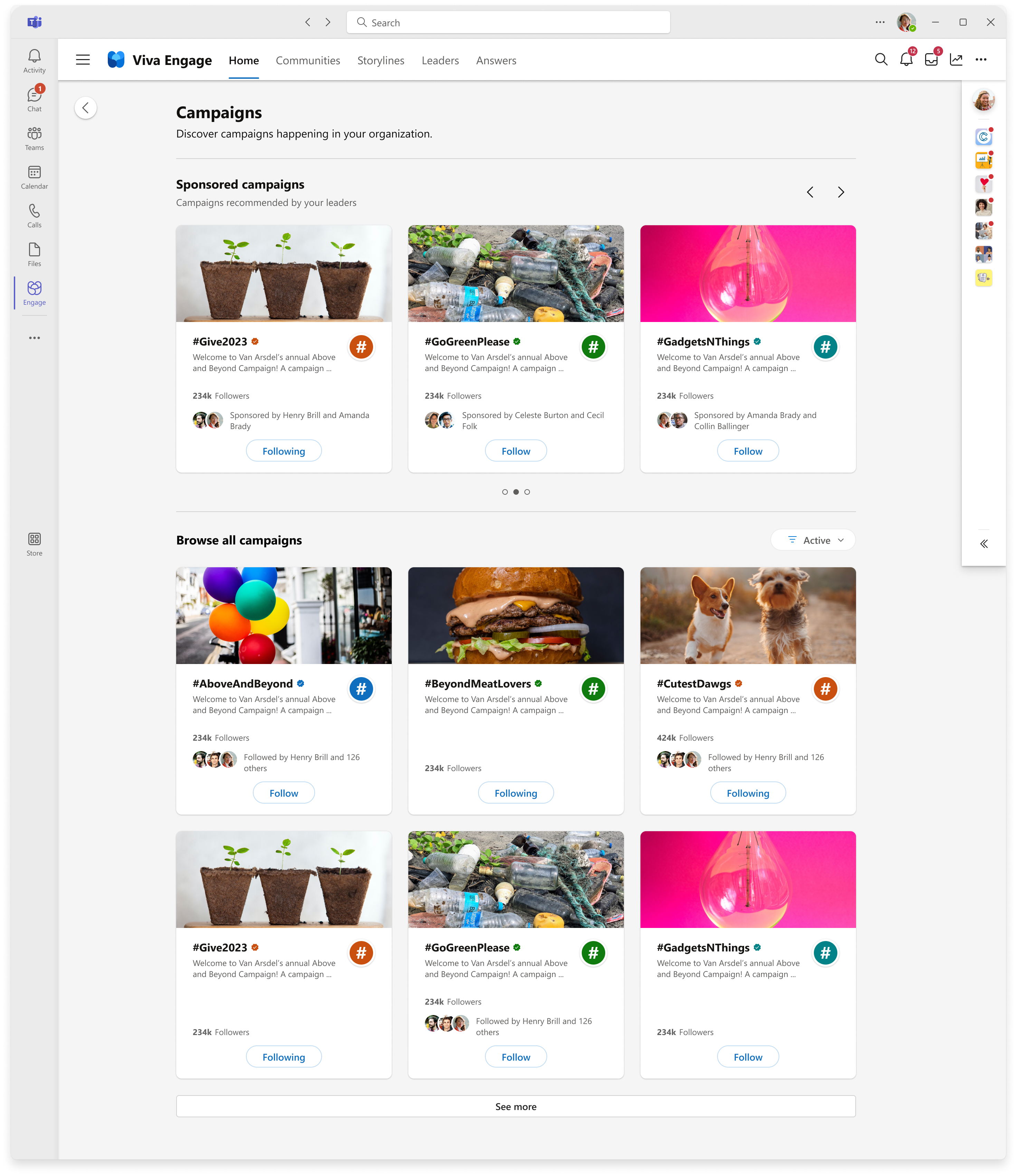 Screenshot of the campaign hub where you access all campaigns.