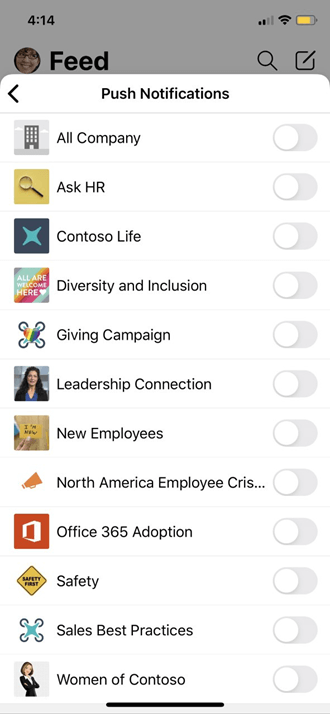 Push your mobile profile settings