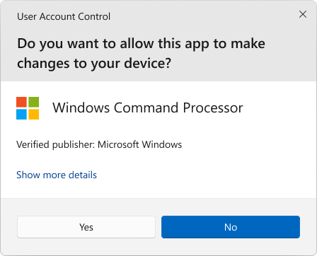 Screenshot of the UAC dialog box.